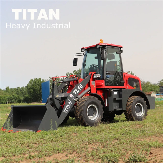 China TITAN Manufacturer CE Articulated 4WD Compact Small Farm Garden Front End Mini Wheel Loader 1.6 Ton with Multi Accessories