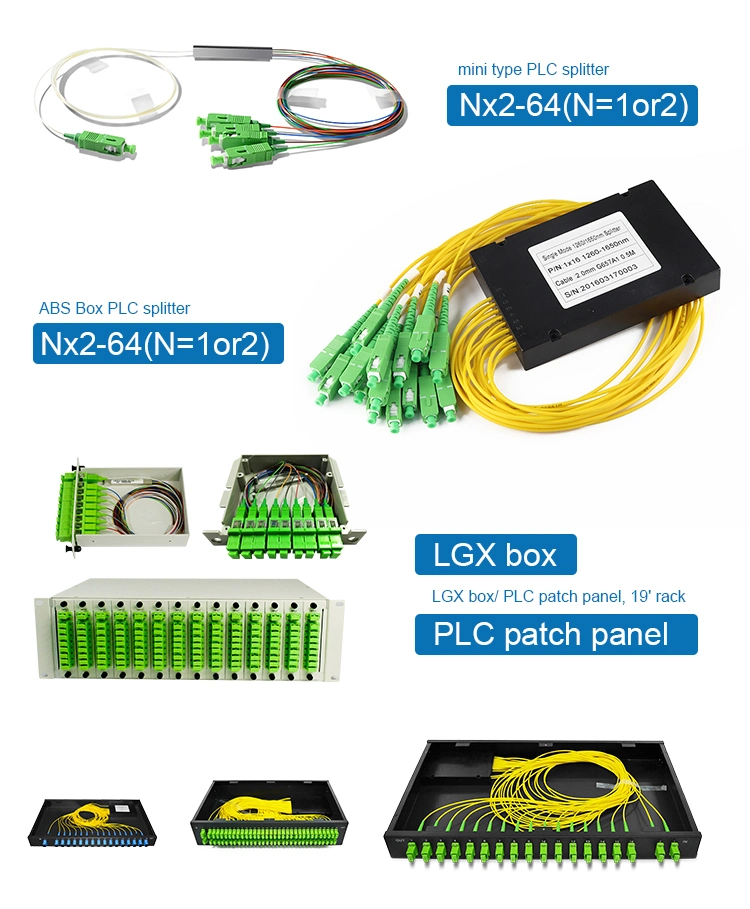 1X16 Sc/APC FTTH Steel Mini Type Fiber Optic PLC Splitter