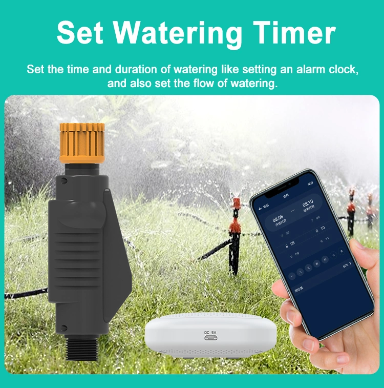 Tuya Zigbee Hose Faucet Programmable 1 Zone Water Timer Easy-Install Cloud Controlled Watering